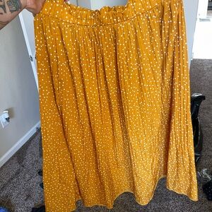 Amazon Essentials Mustard Yellow Polka Dot Skirt